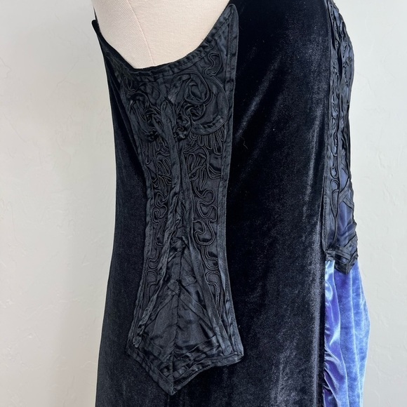 Vintage Goth Steampunk Cykxtees Velvet Cosplay Princess Renaissance Maxi Dress - Picture 9 of 16
